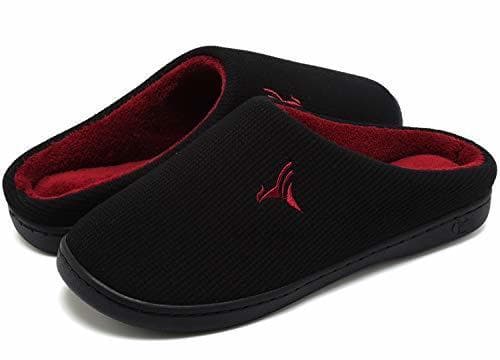 Producto vifuur Hombres Casa Zapatillas High Density Memory Foam Caliente de Lana Indoor