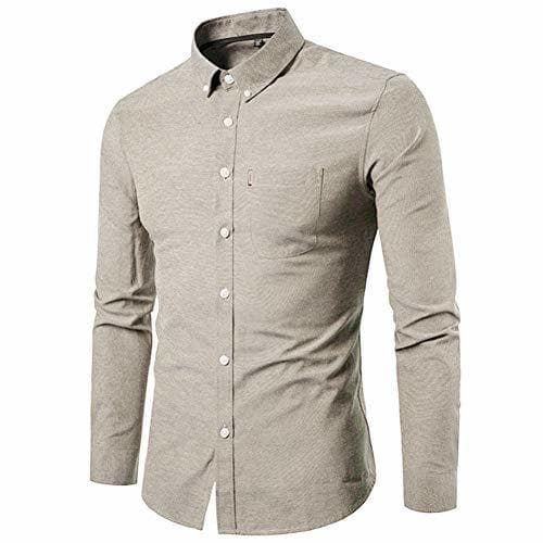 Producto MUMU-001 Camisas de Hombre   Primavera Otoño Casual Sólido Manga Larga Camisa de Color