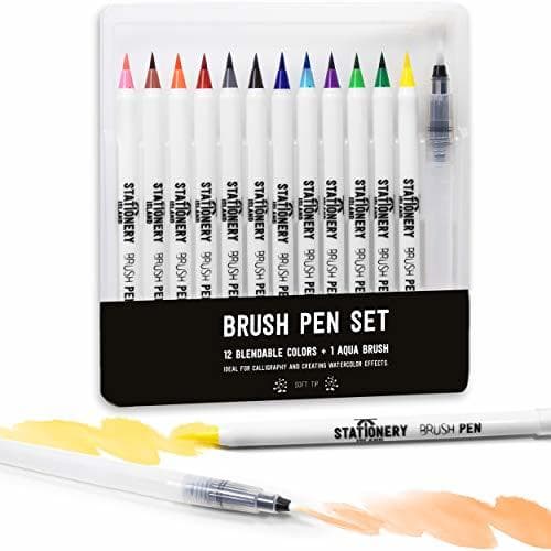 Electronic Stationery Island Brush Pens Set de 12 Colores Esenciales