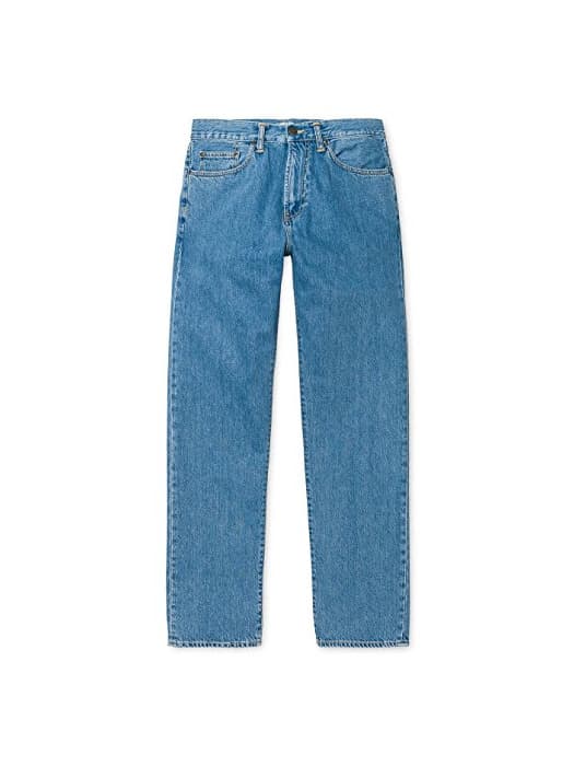 Moda Carhart WIP - Pantalón vaquero Pontiac Pant Blue Stone blanco