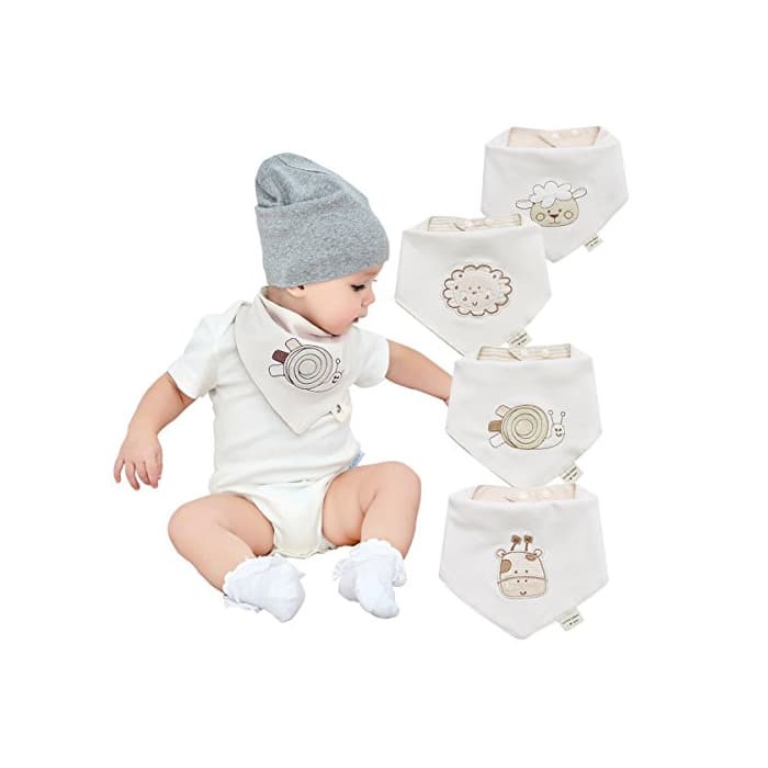 Producto Bandanas bebe baberos para niños y niñas de 4 pack-100% algodón