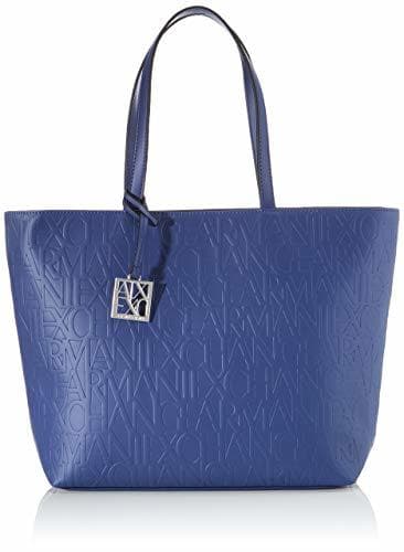 Moda Armani Exchange 942650CC793 - Bolsa de Poliuretano Mujer, color Azul, talla 28x11x40