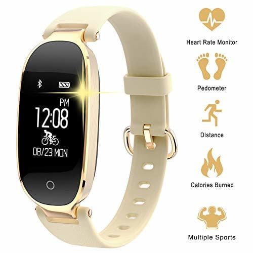 Electronic Pulsera Monitor de Actividad Pulsómetro y Podómetro para Mujeres Impermeable IP67, con