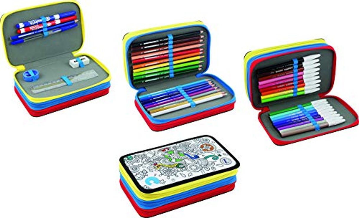 Book CARIOCA COLORS CASE | Estuche Escolar Personalizable 3 Cremalleras con Material Escolar, Ice Cream (42912/ICE)