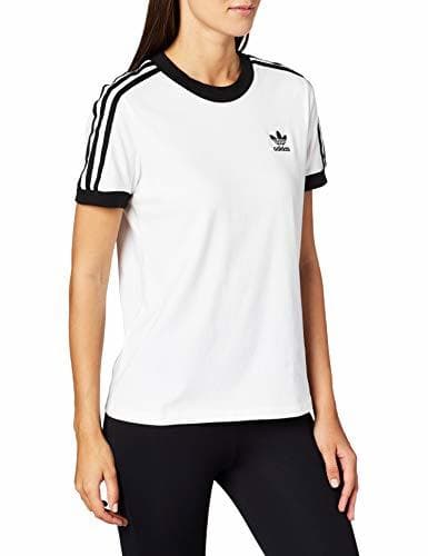 Lugar adidas 3 Str tee Camiseta de Manga Corta, Mujer, Blanco