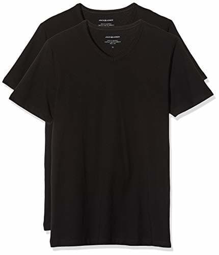 Producto JACK & JONES Jacbasic V-Neck tee SS 2 Pack Camiseta, Negro