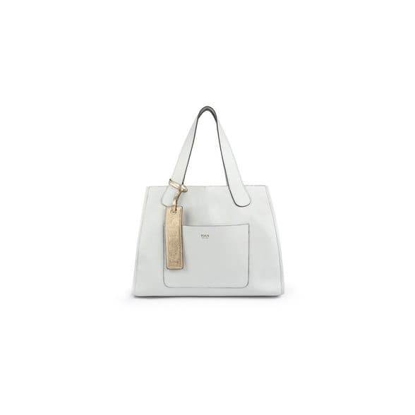 Product REVERSIBLE LARGE LEATHER WHITE-GOLD LEISSA TOTE BAG