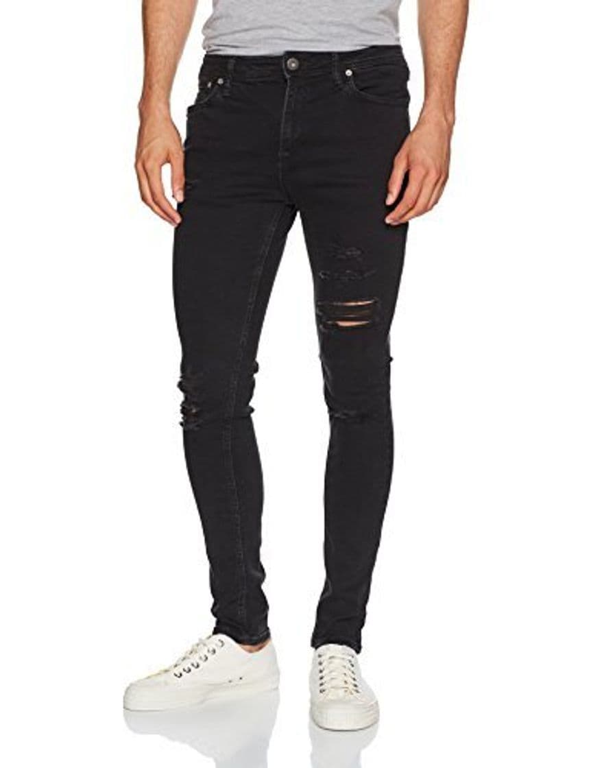 Moda JACK & JONES Jjiliam Jjoriginal Am 502 Lid STS Vaqueros Skinny, Negro