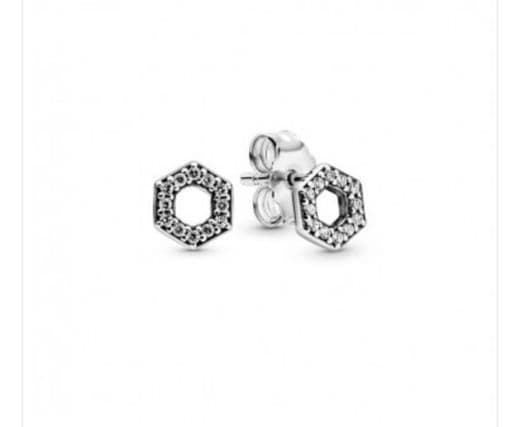 Moda Brincos Pandora Honeycomb-Hexagon 