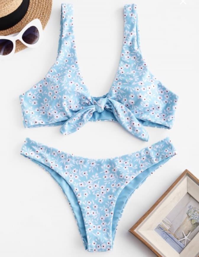 Product Zaful Blue Floral Bikini