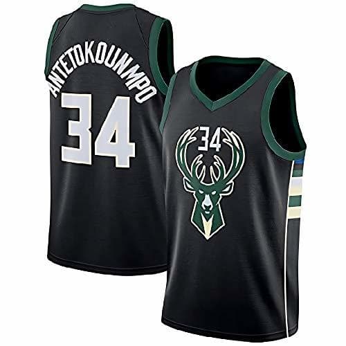 Producto JINHAO Camiseta de Baloncesto para Hombre NBA Milwaukee Bucks #34 Giannis Antetokounmpo