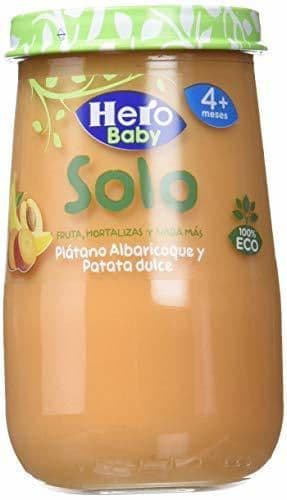 Product Hero Baby Solo Tarrito de Puré de Plátano, Albaricoque y Patata Dulce