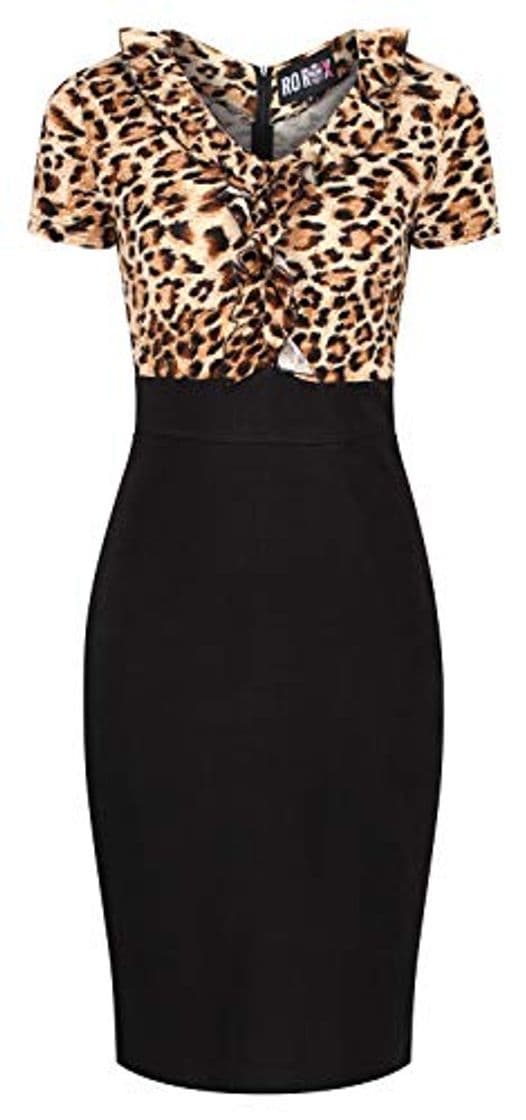 Producto Ro Rox Leopardo Vestido de Tubo Estilo de 1950 Vintage Retro -