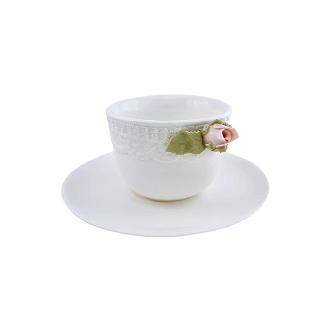 Product Taza de café hervit Modelo Romance con platillo Porcelana degustación Mango a Rosa Regalo Bodas 18749