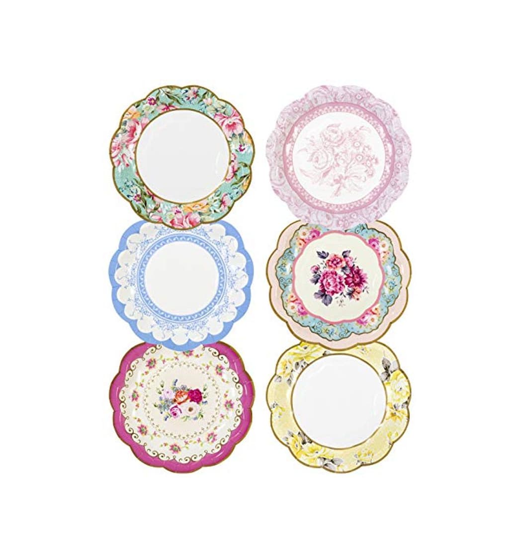 Producto Talking Tables platos vendimia con detalle floral en 6 colores diferentes “Truly