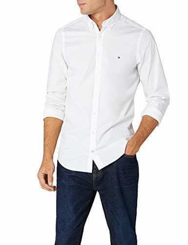 Moda Tommy Hilfiger Core Stretch Slim Poplin Shirt Camisa, Blanco