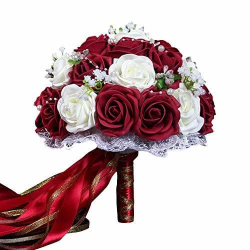 Producto Ramo de Flores Artificiales Bouquet Nupcial de Boda Rosas Flores de Novia