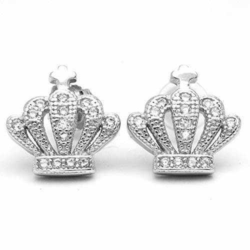 Producto Pendientes CORONA Plata de Ley y Swarovski