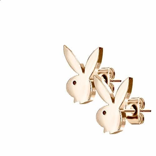 Producto Tata Gisele - Pendientes de acero inoxidable rosado – Conejo Playboy