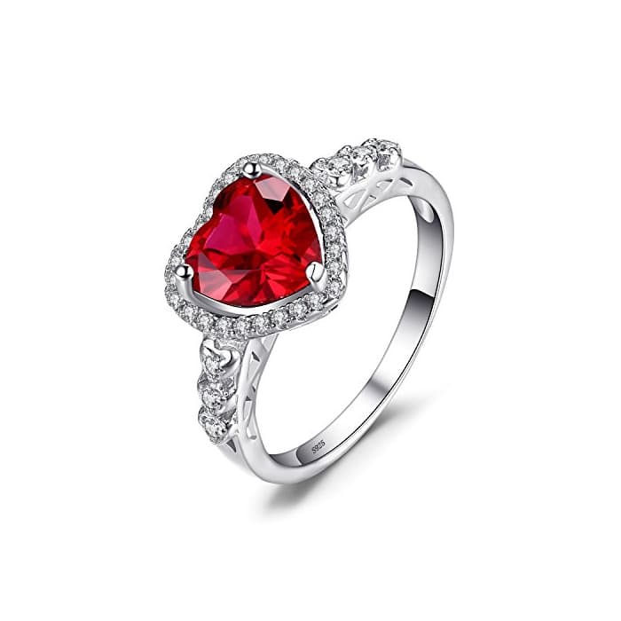 Producto JewelryPalace Anillo con rubí en forma de corazón Plata de ley 925