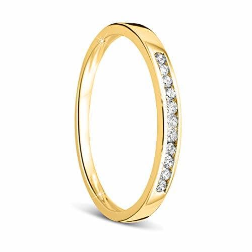 Producto Orovi anillo de mujer compromiso/aniversario 0.10 Quilates diamantes en oro amarillo 9