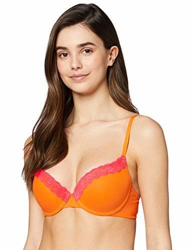 Producto Marca Amazon - IRIS & LILLY Sujetador Body Natural Push-up Mujer, Naranja