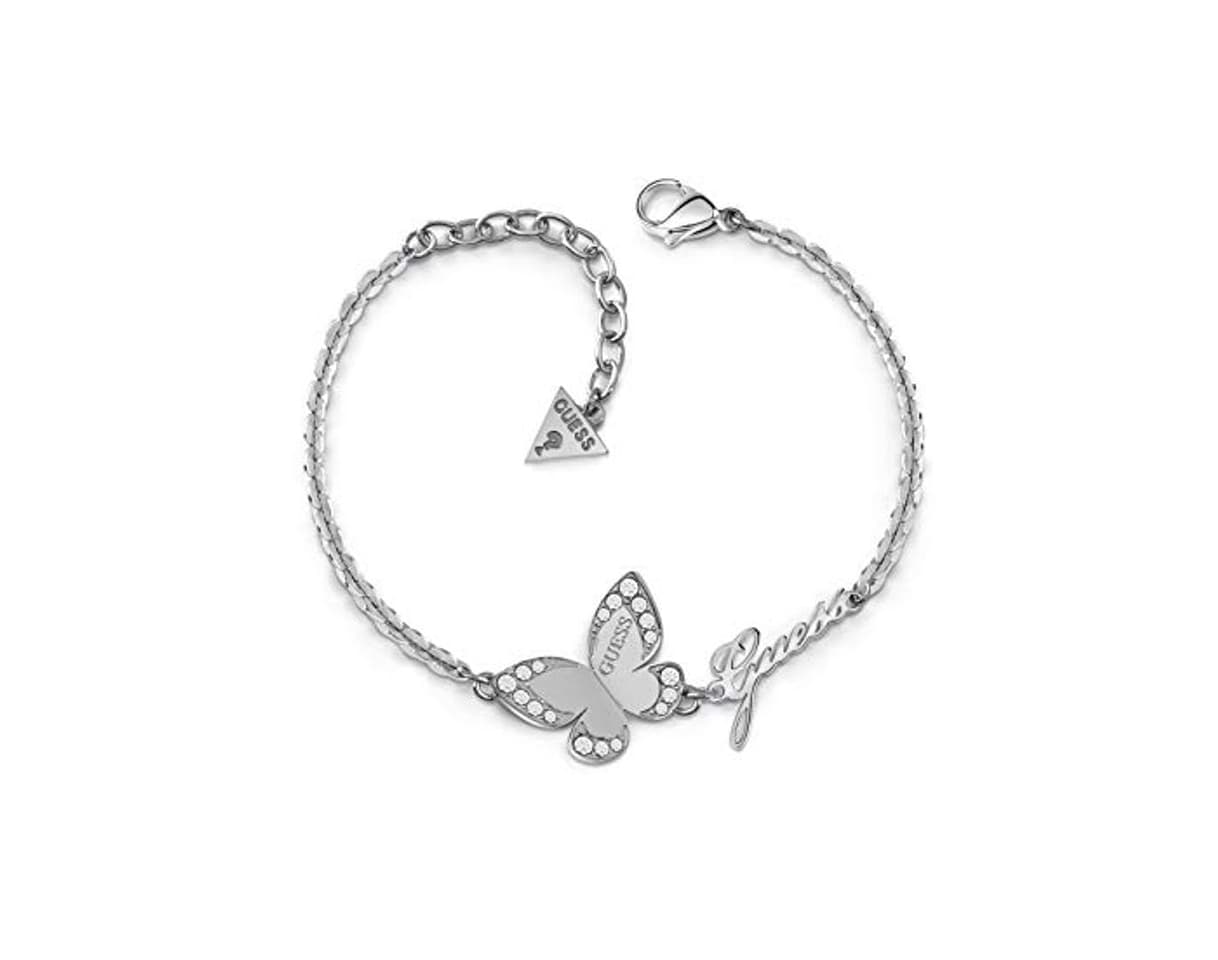 Product Pulsera Guess Love Butterfly acero inoxidable quirúrgico logo chapada rodio UBB78049