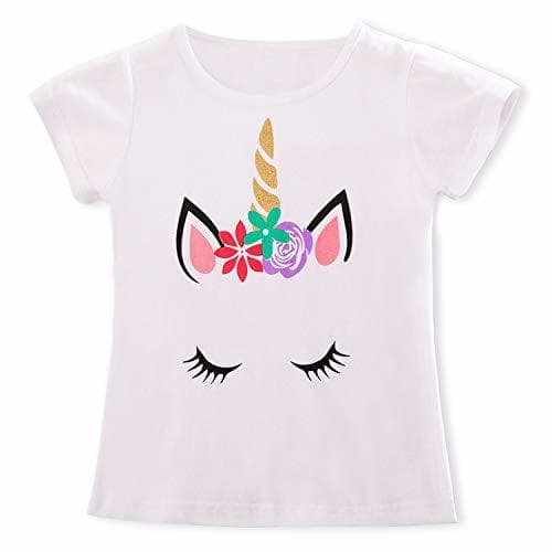 Place TTYAOVO Camiseta para niñas Unicornio