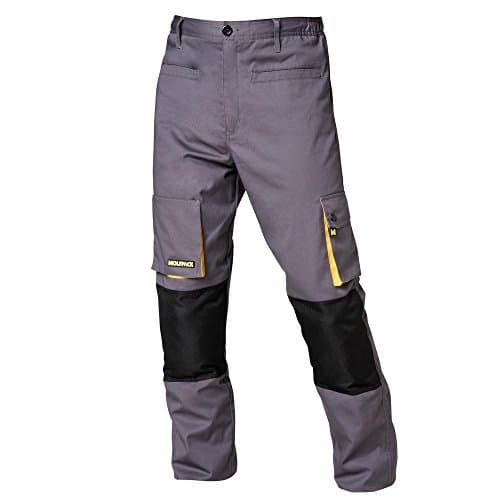 Place Wolfpack 15017090 Pantalon de Trabajo Gris/Amarillo Largo Talla 42/44 M