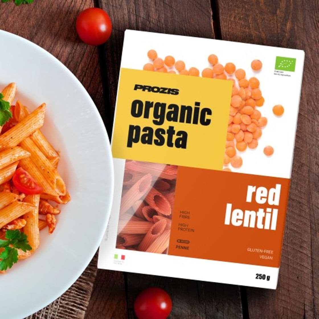 Moda Organic Pasta - Lentilhas Vermelhas - Penne 250 g - Prozis