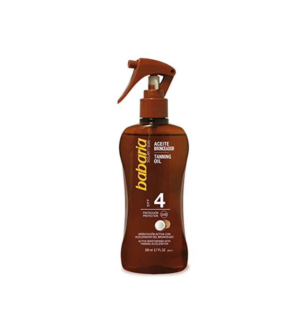 Producto Babaria Pistola Aceite Bronceador Solar Coco SPF4