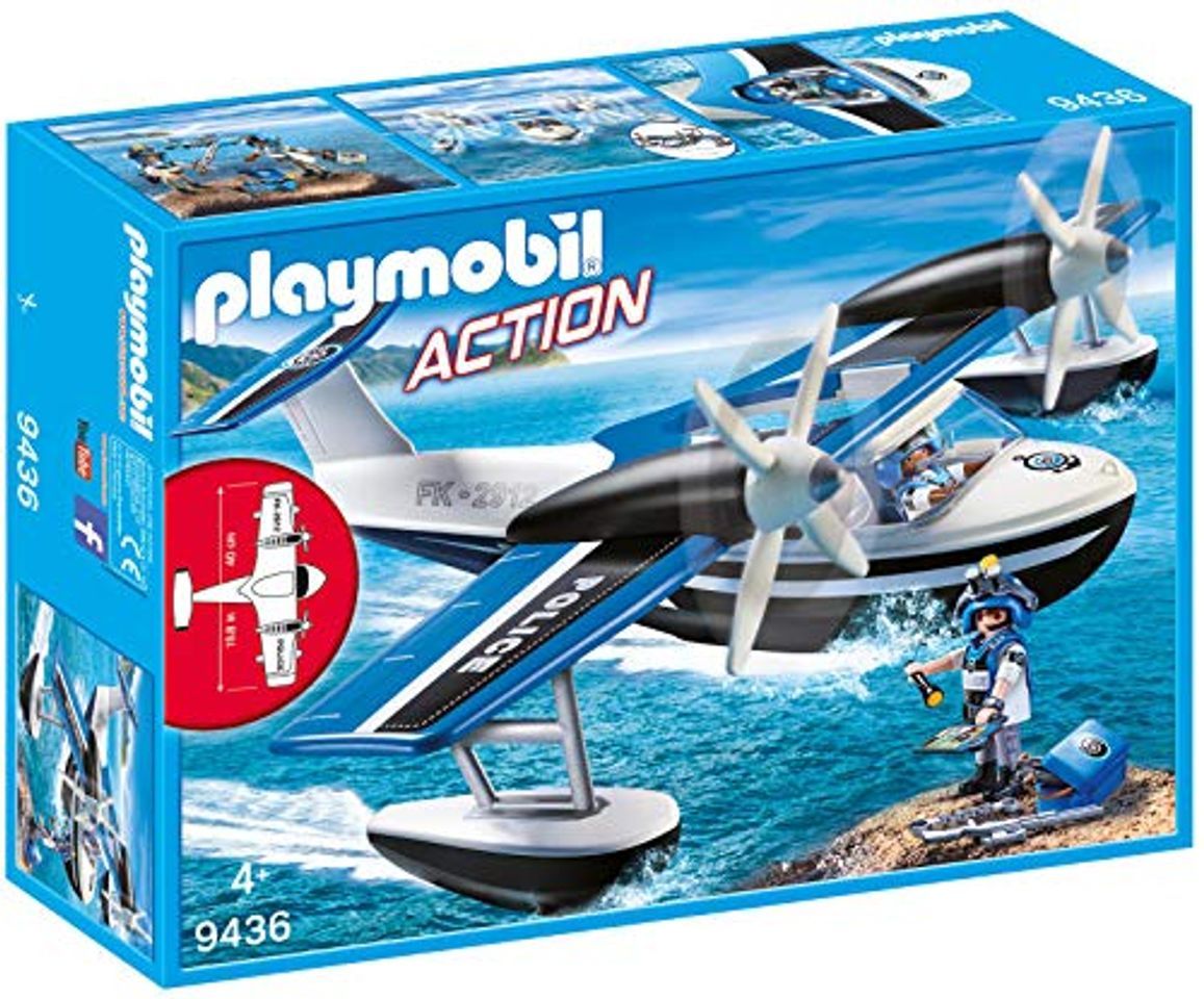 Place PLAYMOBIL- Hidroavión de Policía Juguete, Multicolor