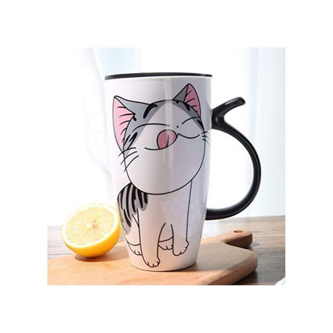 Product LMLUCKY Taza Cute Cat Ceramics Coffee Mug with Lid Large Capacity 600Ml Animal Mugs Creative Drinkware Coffee Tea Cups Regalos De La Novedad Taza De Leche