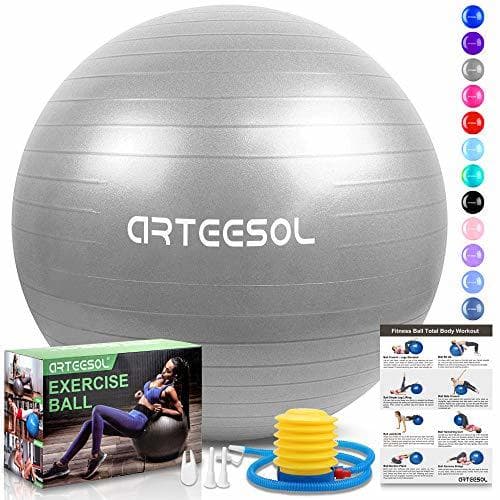 Producto arteesol Pelota de Ejercicio, 45cm/55cm/65cm/75cm Pelota de Yoga Fitness Estabilizador Resistente Bola