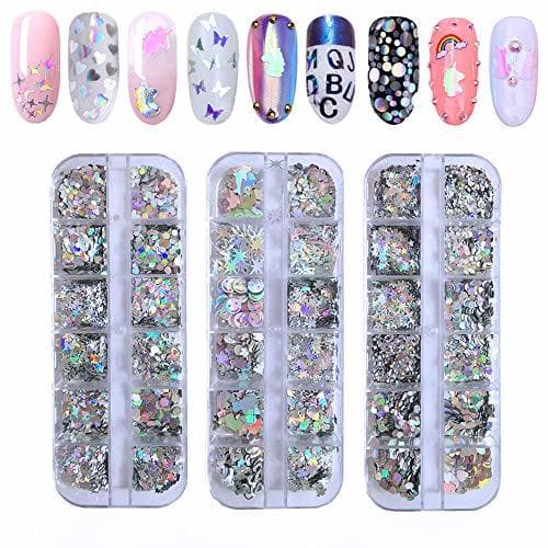 Producto 36 forma Lentejuelas de uñas láser