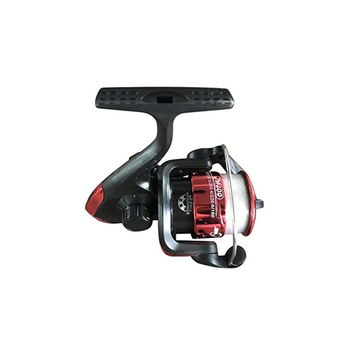 Product Emilyisky Yumoshi Nuevo JM200 Carretes de Pesca galvanoplastia livianos y Elegantes Mango Intercambiable Carrete de Pesca Carrete con línea de Pesca pelúcida Negra y roja