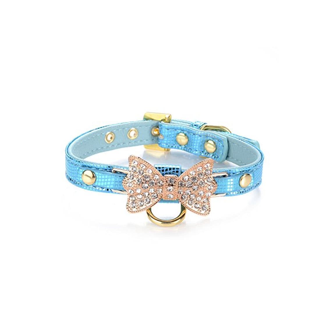 Producto LOVPE - Collar de piel con anillo para etiquetas para perros pequeños