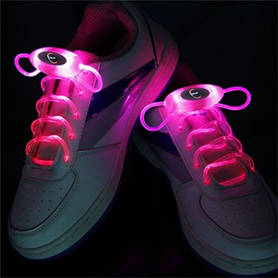 Fashion Iluminación 2Watts1 Paires Rose 80cm Rougeoyante Dentelle Zapatillas de deporte LED Dentelle Rougeoyante Bâtons Brillant Neon Light Lace Iluminación para ti