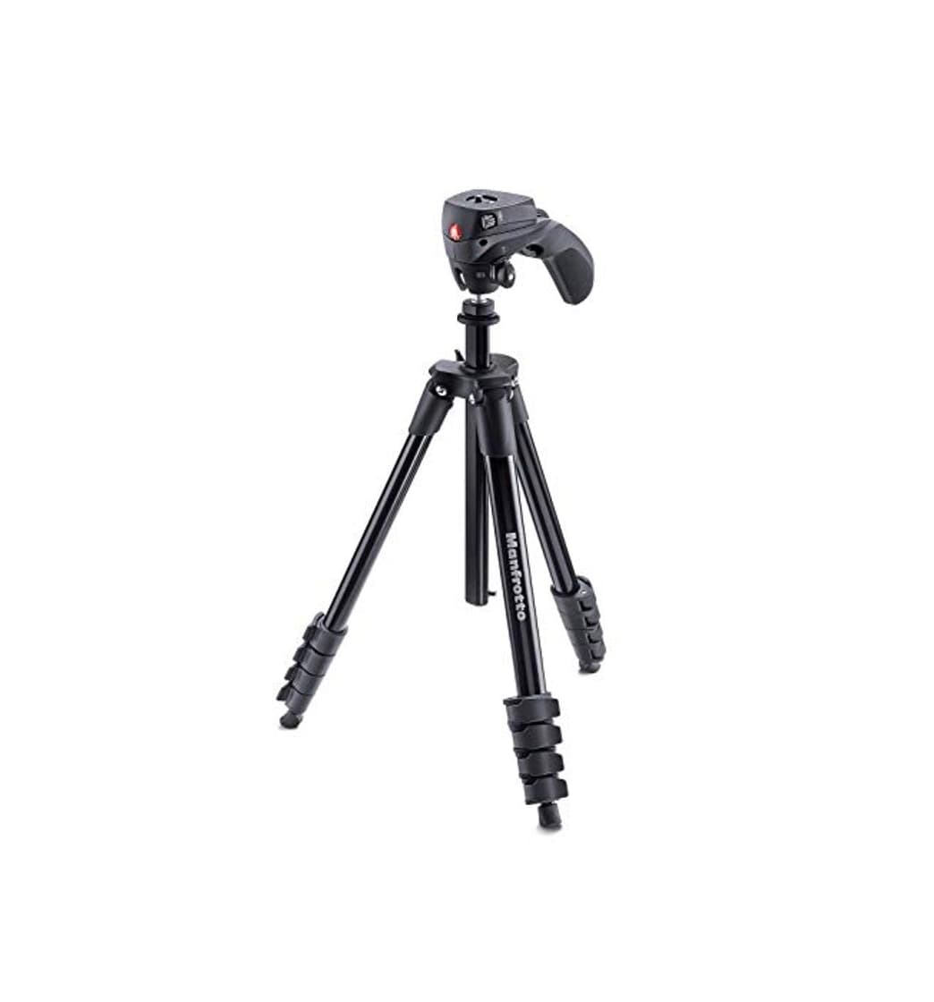 Electronic Manfrotto Compact Action, Trípode con Rótula de Joystick para Cámaras Réflex