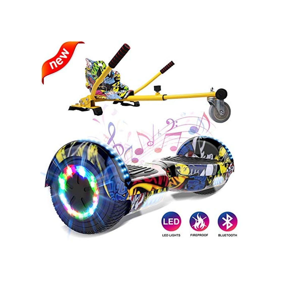 Producto GeekMe Patinete Eléctrico Auto Equilibrio con Hoverkart, Hover Scooter Board, Balance Board