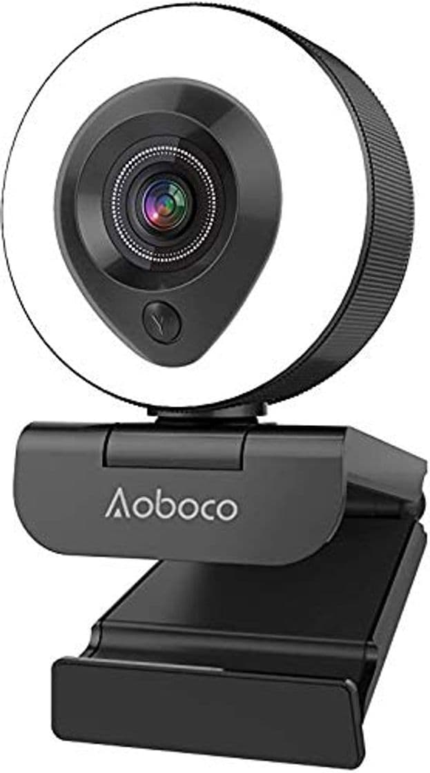 Product Webcam Streaming HD 1080p con micrófono dual y anillo de luz