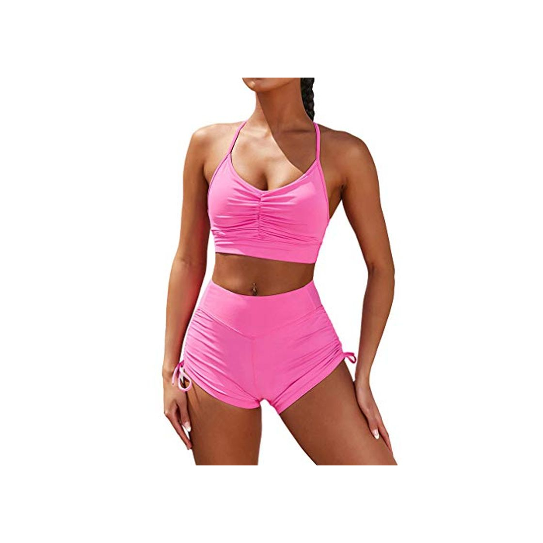 Producto junkai Pad Yoga Set Sport Bras Lace Lace High Waist Yoga Shorts Deportivos Traje Activewear Gym Outfit Suit Fitness Chándal