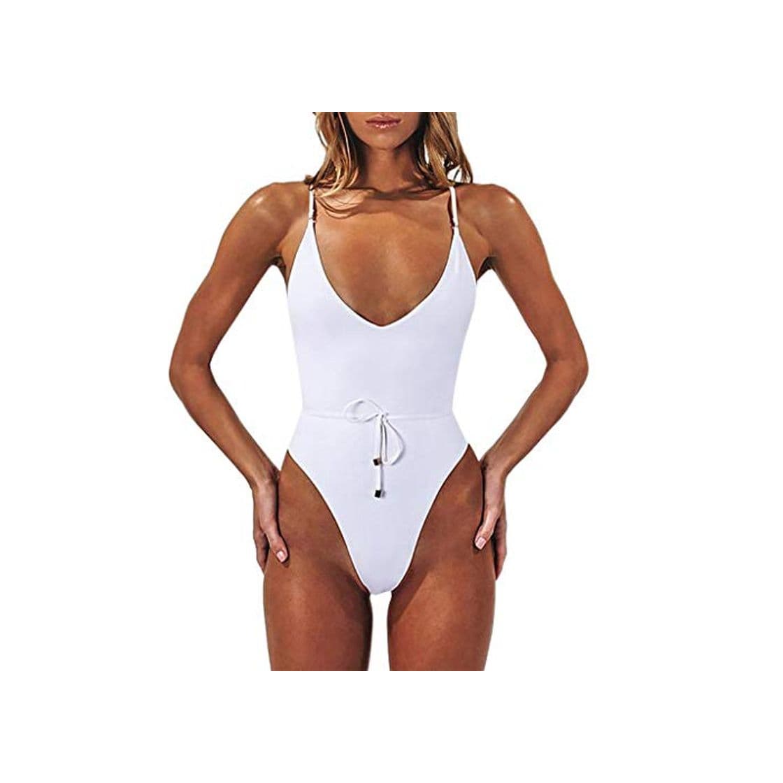 Producto RISTHY Bañador de Mujer Bikini Ropa de Baño de Una Pieza Traje de Baño Cintura Alta Sexy Tirantes Ajustables Push Up Espalda Abierta Conjunto de Bikini Ropa de baño Bañadores Beachwear