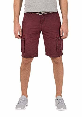 Place Timezone Loose Maguiretz Cargo Shorts Incl. Belt Pantalones Cortos, Rojo