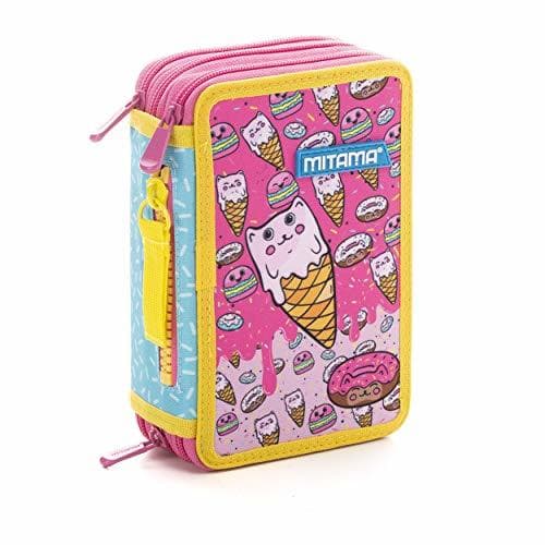 Producto Plumier Estuche triple 3 cremalleras MITAMA Cupcakes Sweets 44 piezas - 1