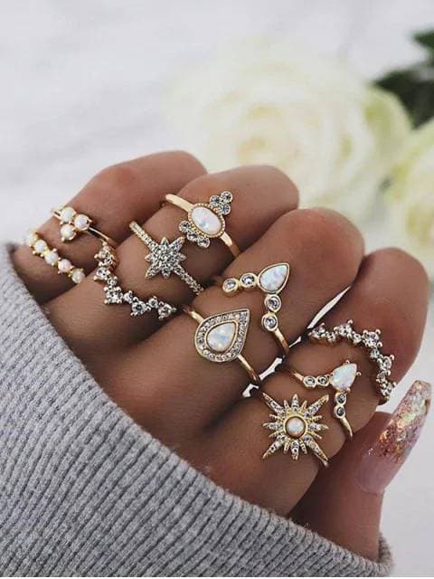 Fashion 10Pcs anéis 💍