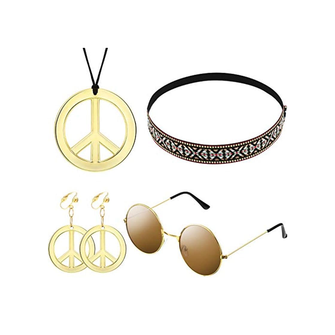 Producto El conjunto de disfraces para mujeres y hombres de Hippie incluye gafas