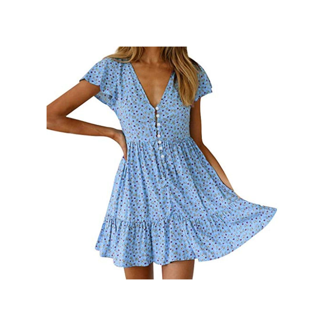 Producto MERICAL Mujeres Boho Floral Fiesta de Verano Noche Playa Corto Vestido Mini