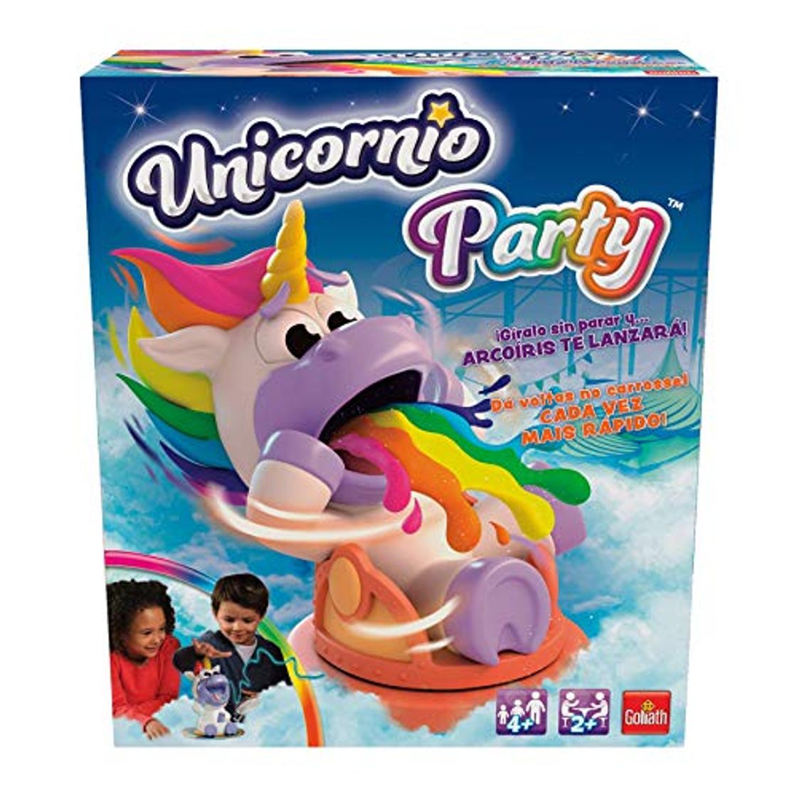 Producto Goliath Unicornio Party. Giralo para marearlo y Que Lance arcoíris, Multicolor