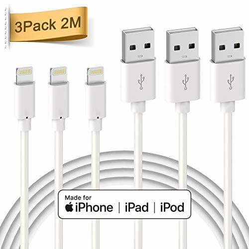 Electrónica Quntis Cable iPhone -[Apple MFi Certificado] 2m 3 Piezas Garantía de por